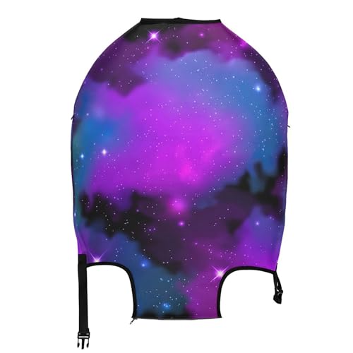 Luggage Protector Cute Suitcase Covers Baggage Animal Print Travel Essentials for Women Galaxy Purple Stars Fog, S, Fits 18-20 Inch Case2