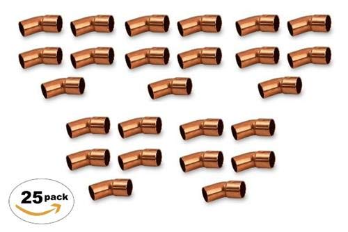 (Bag of 25) HVAC Wrot Copper Street 45 Degree Elbow, 3/4 in. x 3/4 in. OD, 5/8 in Nominal, FTG x C - W03330