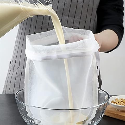 ZYYXB Cheesecloth Reusable Nut Milk Bag Nylon Straining Bag Wine Soy Milk Filter Mesh Bag Fine Mesh Food Strainer Yogurt Filter Net Strainer Filter Bags,Style 1 15 * 20cm Cover