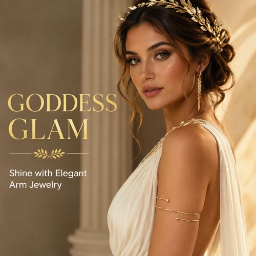 Image of Long tiantian Gold Arm Cuff Upper Arm Armband Greek Goddess Costume Jewelry