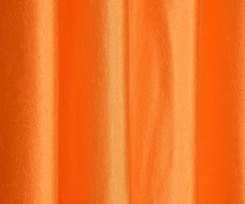 Image of Curtains 9 Feet Long for Living Room - Long Door Curtains Set 1 Pcs Panel, Solid Parda for Home Decor & Office Orange Colour 9 feet (48 x 108 Inch) - 2 Pcs