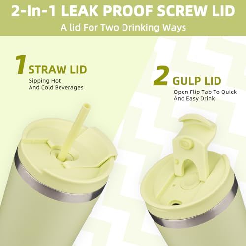 Image of BJPKPK 22 oz Coffee Tumbler with Straw, Insulated Stainless Steel Cup