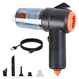 6-in-1 High Power Car Vacuum – Cordless Mini with USB-C, Glass Breaker, Seatbelt Cutter, Blower & Brush – for Car, Pet Hair, Office & More