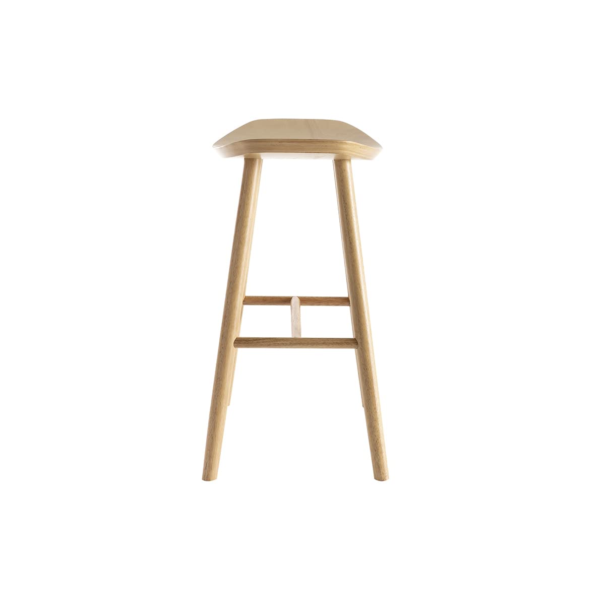 Miliboo Taburete de bar de diseño de madera ligera 65 cm DEMORY