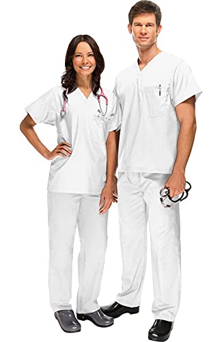 BSF Uniforms Unisex Cotton Half Sleeves White XL Size Scrub Suit: Ideal for Surgeons, Doctors, Nurses, Dentists and Healthcare Professionals (B0987ZB9HY) Amazon Price History, Amazon Price Tracker