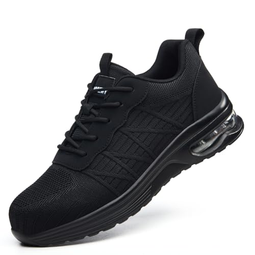 Hogent Steel Toe Shoes for Men Women Lightweight Comfortable Safety Shoes Non Slip Puncture Proof Safety Work Sneakers Industry Construction Warehouse