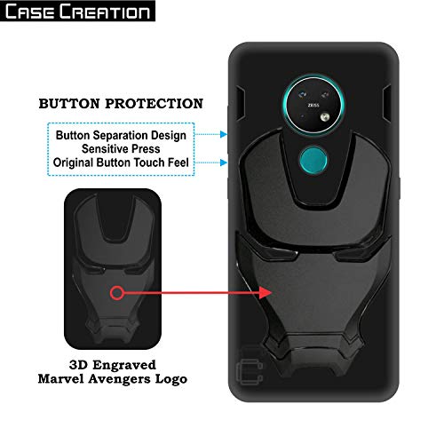 Image of COVERLY Official 3D Touch Feel Trending Real Hero Avenger Logo Mask Soft Rugged Grip Iron Man Super Power Cartoon Movie Silicone Matte Strong Back Cover for Motorola Moto G9 - Black
