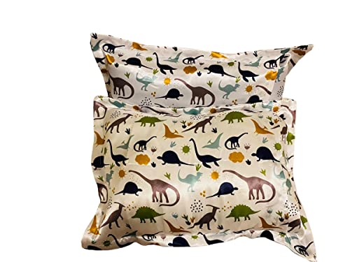 Image of Set of 2 Satin Pillowcase for Baby Girls, Boys to retain Hair Moisture Size (Toddler Pillow case13 x 18 inches, Dinosaur Party)