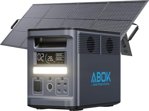 ABOK Ark2000 1536Wh 2000W Power Station with Asp200 200W Solar Panel