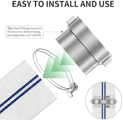 Pool Backwash Hose 2" Γ 200 FT, Heavy Duty Drain Discharge Hose Flexible Reinforced LayFlat Sump Pump Hose with 2 Clamps, for Pool Drain, Irrigation - 4
