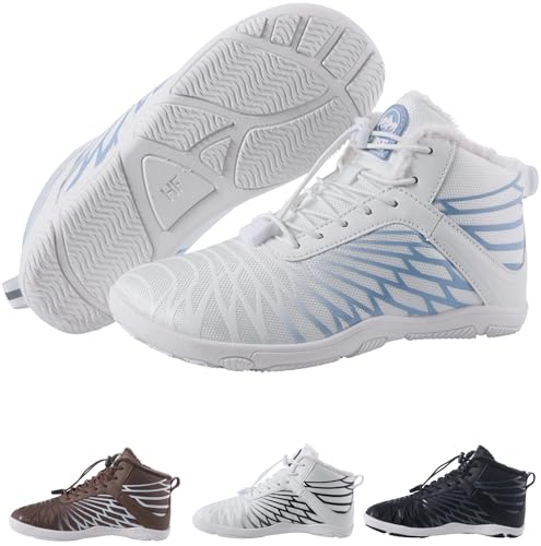 Best Winter Hiking Boots for Wide Feet: Top Picks 12 Hike Footwear HF Winter Barefoot Boots - Ergonomic Supportive Winter Barefoot Hike Shoes, Zero-Drop Sole, Wide Toe Box Innovative Design Walking Boots Unisex White/Blue