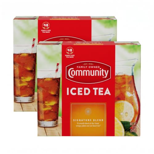 Community Coffee Signature Iced Tea, 48 Family Size Tea Bags, 48 Count Box (Pack Of 2)