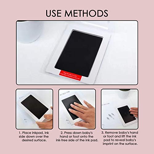 jiuzcare Baby handafdruk en voetafdruk baby voetafdruk voetafdruk handafdruk baby handprint voetafdruk set handafdruk baby babyhuid komt niet schoon stempelkussen veilig niet giftig stempelkussen - Image 5