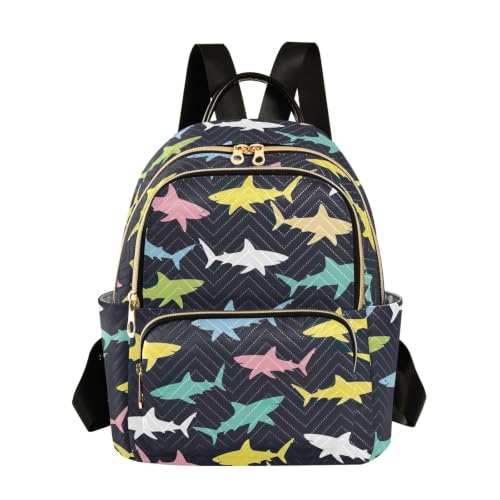 Sac à dos Shark en polyester matelassé Navy Black Medium avec poches