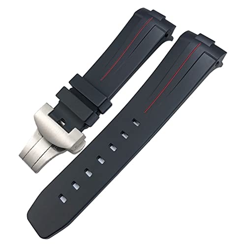 Correa deportiva de silicona con extremo curvado de 24 mm y hebilla de acero inoxidable 1