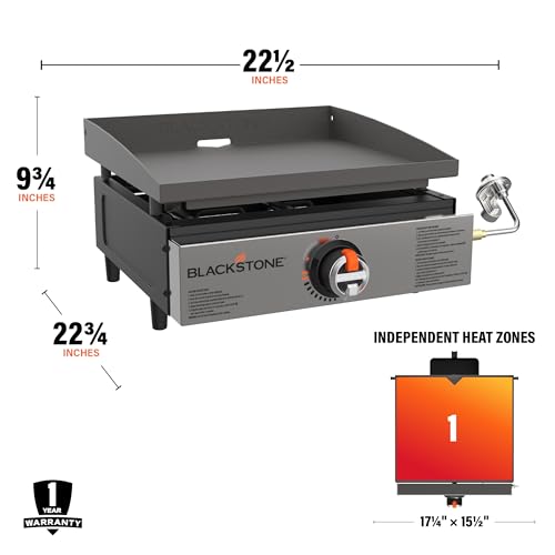 Image of Blackstone 2142 Original 17 inch Tabletop Griddle with Low-Maintenance Stainless Steel Front Plate, Powder Coated Steel, Black