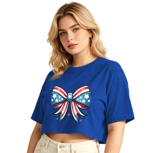 Image of 4th of July Bow Tank Top Women-Vintage American Bow Sleeveless Shirt USA Flag Tee Top Patriotic Tank Top
