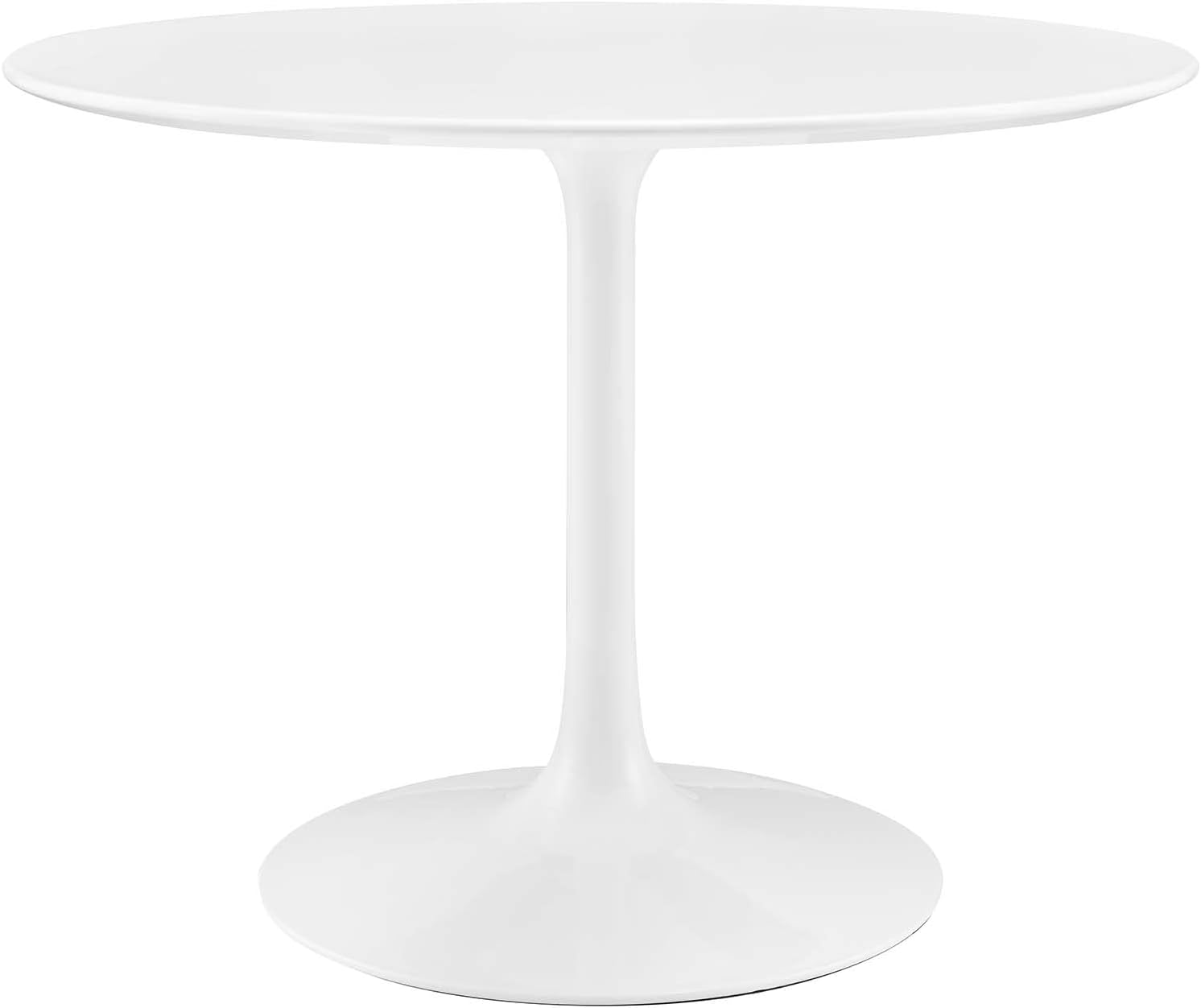 Modway Lippa Round 40" Mid-Century Modern Dining Table in White