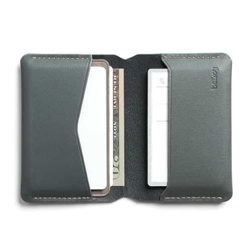 Bellroy Under Cover (slimline leather card wallet/holder with card storage, quick access slot, plus space for folded bills) - Everglade2