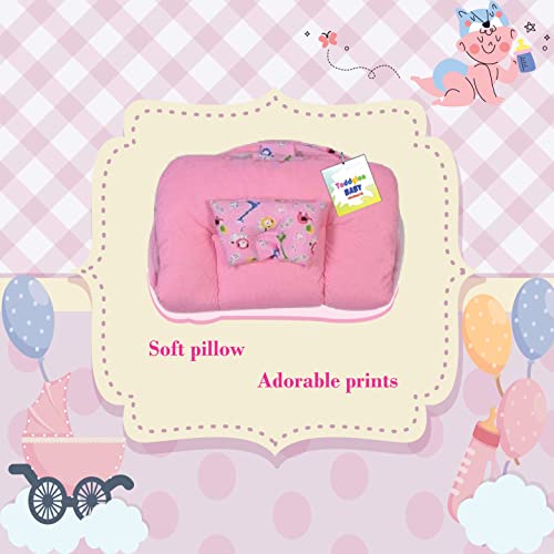 Toddylon-New-Born-Baby-Bedding-Set-Mattress-with-Mosquito-Net-0-6-Months-Pink