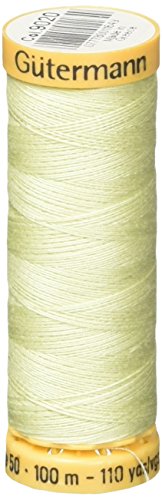 Hilo de algodón natural Gutermann, 100 m / 109 yd, color apio