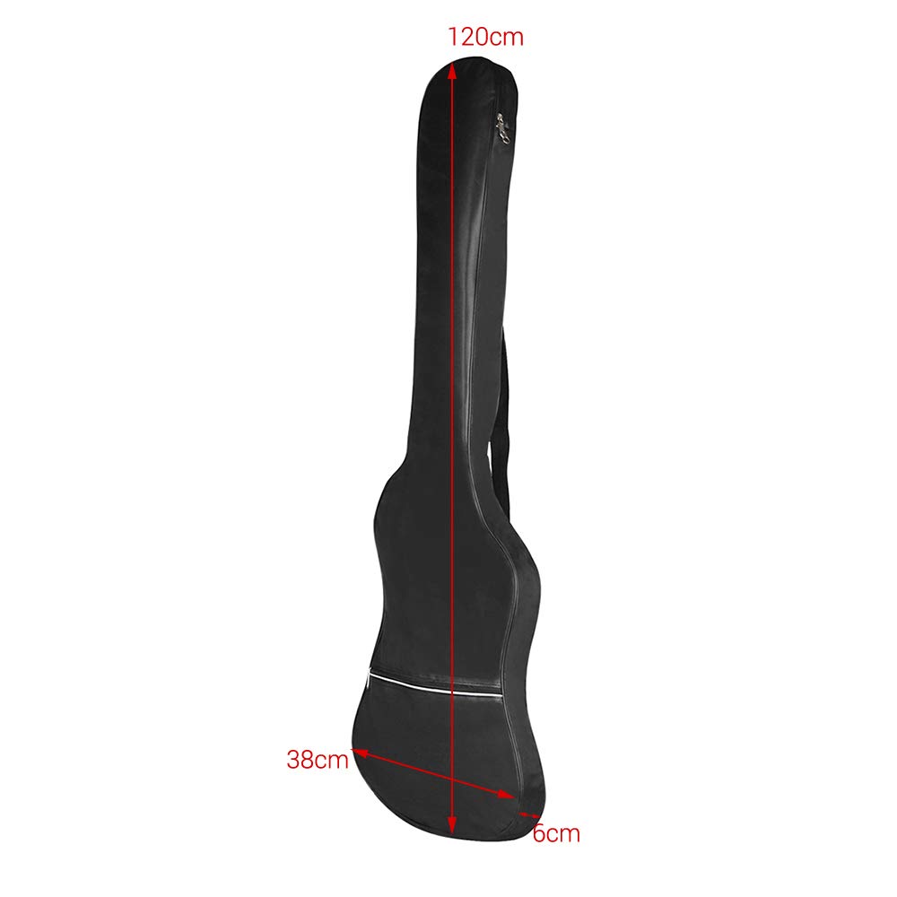 E-Bass - Mochila acolchada para bajo eléctrico y guitarra (20 mm), color negro
