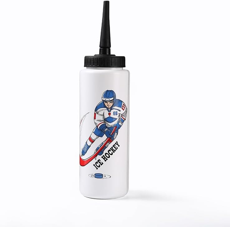 Botella de agua de hockey con popote largo, 32 onzas, fácil de apretar, ideal para gimnasio, béisbol, ciclismo y fitness, solución de hidratación