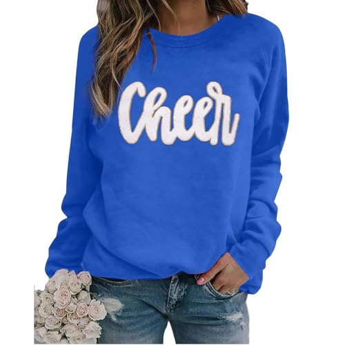 Baxtayel Cheer Mom Sweatshirts for Women Football Game Day Long