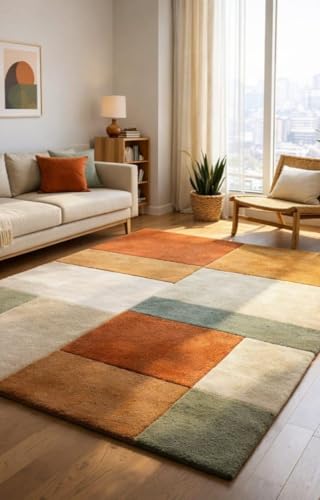 Tapis patchwork moderne doux effet faux cachemire géométrique haut de gamme