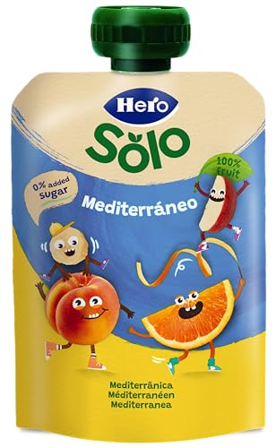 Hero Baby Mi Fruta Bolsita de Fruta sabor Mediterráneo - Para Bebés a Partir de los 12 Meses - 100 g