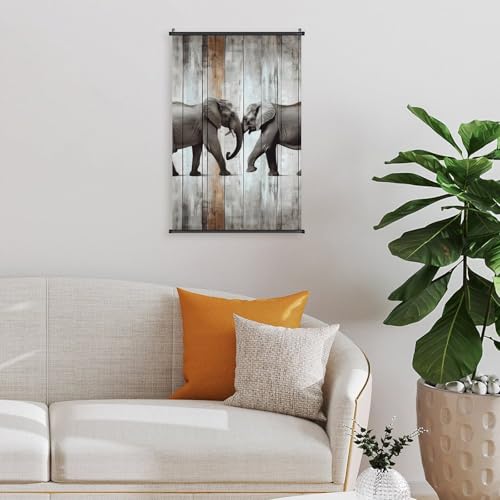 Toile en bois à suspendre éléphant pour embellir vos murs vides