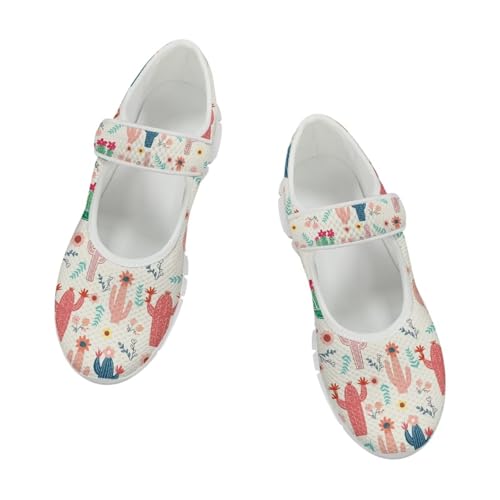 JoyLamoria Womens Slip on Fashion Mary Jane Shoes Retro Mushroom Painted Flats Causal Road Walking Shoes Non Slip Platform