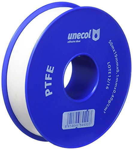 Unecol 8440 Cinta (PTFE, rollo), Blanco, 50 m x 19 mm x 0,1 mm, 0,40 g/cmu00b3