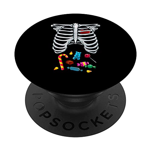 Costume d'Halloween XRay Squelette Côtelé Cœur Bonbon Adulte Enfant PopSockets PopGrip Interchangeable Cover