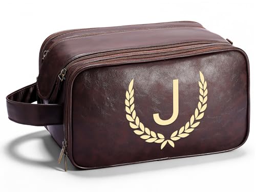OXYEFEI Personalized Leather Toiletry Bag