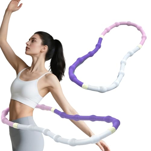 【2025新登場】フラフープ ダイエット ウェイト付き ベリー フィットネス PVCソフトスプリングフープ 折りたたみ式 ポータブル 静音設計 フラサークル 脂肪燃焼 筋トレ シェイプアップ (ウエスト・背中・脚・胸 エクササイズ) 室内/公園用 男女兼用