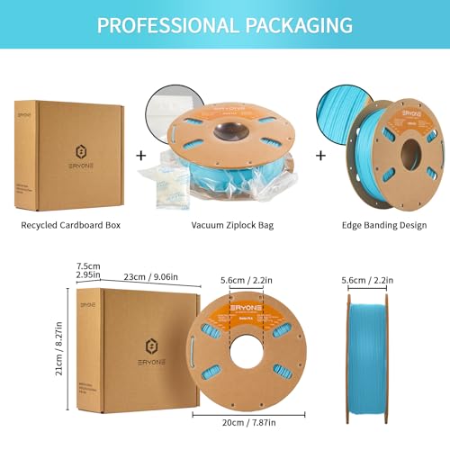 Image of ERYONE Matte PLA Filament for 3D Printer, Filament 1.75mm + /- 0.03mm, 1kg (2.2LBS) /Spool, Aqua Blue Teal