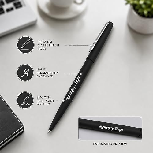 Image of SAVRI Personalized Parker Ball Point Pen with Permanent Name Engraved | Customized Pen for Corporate Gifting, Business Professionals, Graduation, Birthdays & Anniversaries