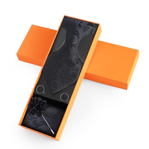 Image of joy alice Ties Set Men Mixed Color Necktie Handkerchief Cufflinks Brooch 3.15 Formal