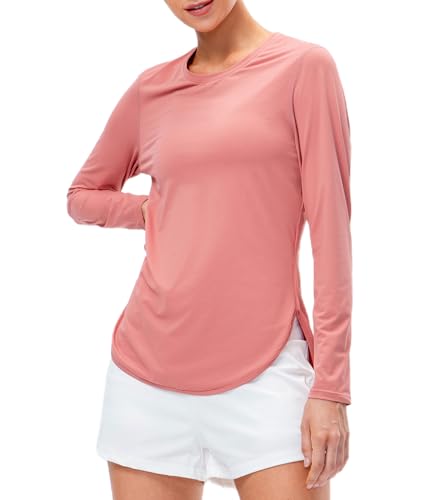 JTSONN Camiseta de Manga Larga para Mujer Protección Solar UPF 50+ Camiseta Manga Larga Deporte Mujer Protección UV para Yoga Pilato Gimnasio Correr