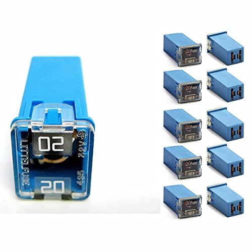 Jcase Fuse Kit Mini Jcase Fuse Assortment HIGH Profile 20A Fit for Ford Chevy/GM Nissan and Toyota Pickup Trucks Cars and SUVs (10 Pack)