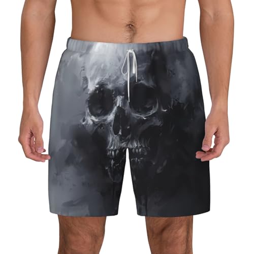 Short de bain double couche homme motif horreur séchage rapide
