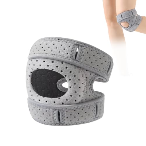 ZALAOR Wellness Knee Brace - Adjustable Knee Braces for Knee Pain Relief with Gel Pads - Breathable Neoprene Knee Support for running Sports Workouts (Grey L)