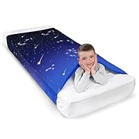 Sensory Compression Blanket | Elastane Bed Sheet for Kids & Adults | Deep Relaxing Feeling, Release Oxytocin | Helps With: SPD, Anxiety, ADHD, Autism | Star | Breathable & Stretchable (Single)