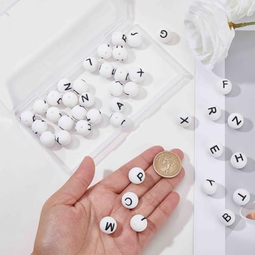 Perles en silicone 15mm alphabet durables qui ne s'effacent pas