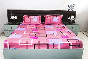 Cottington Lane 100% Cotton King Size Bedsheet with Pillow Cover |Cotton Bedsheets |Cotton Bed Sheet | chadar - Flat Sheet with 2 Pillow Covers_Pink_Swift
