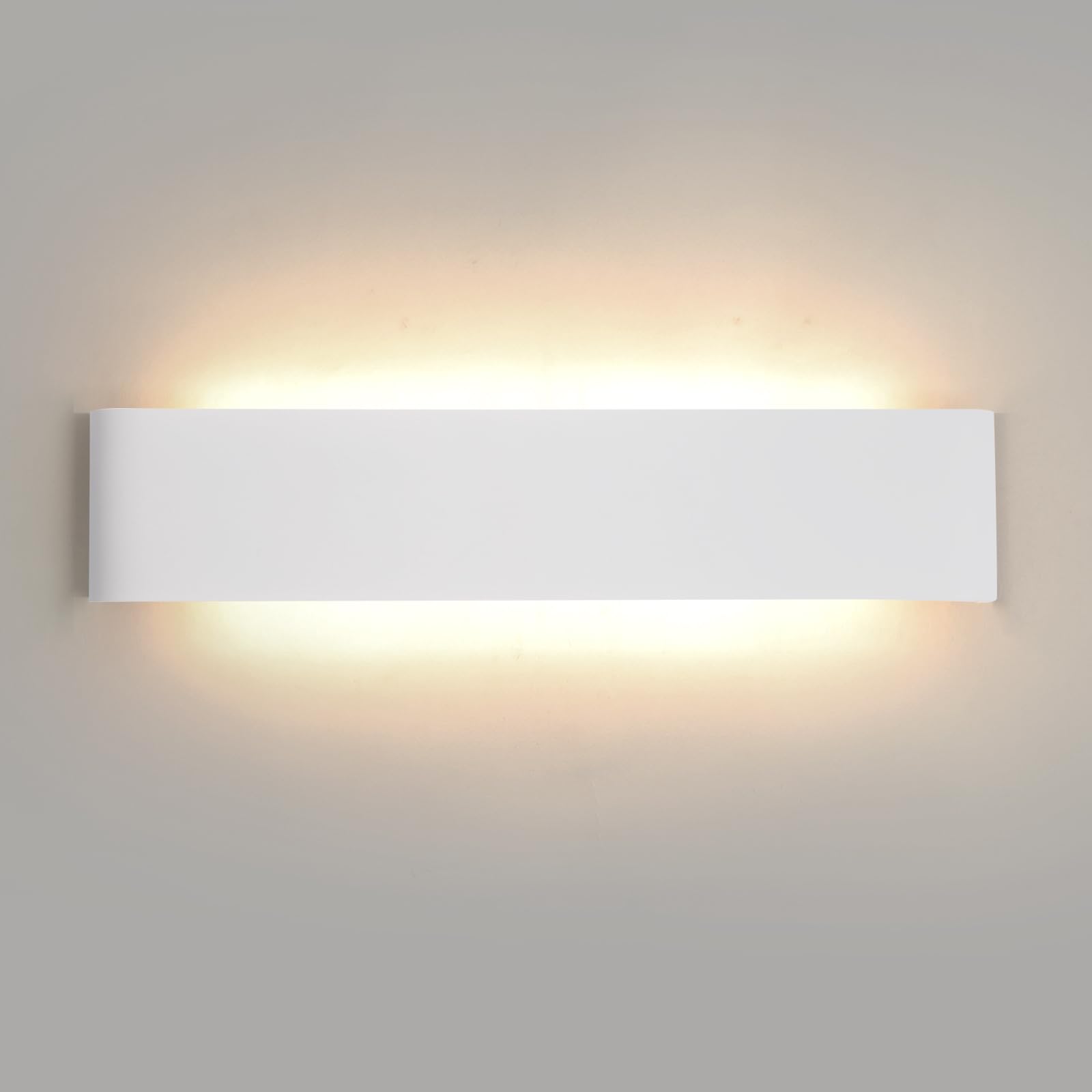 YCZM Applique da Parete Interno 24W,Lampada LED Parete Interni 3000K/4000K/6500K Temperature a tre colori opzionale,Applique LED da Parete Interno 38CM 2880LM,Lampada a Muro 1 Pezzi Bianco