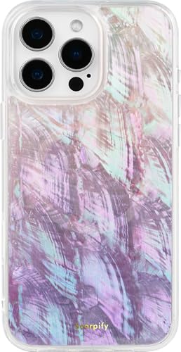 Coque iPhone 15 Pro nacre violette, idée cadeau pour femme