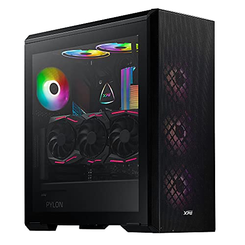 ADATA DEFENDER Mid-Tower PC Chassis, full-size E-ATX with MESH front panel design, perforated cooling PSU chamber, removable dust filter, I/O USB 3.0 Ports, Black - Case PC - Immagine 5