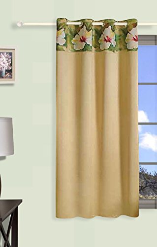 Image of Swayam 80% Blackout Polyester Window Curtain for Living Room & Bedroom | 5 Feet | Room Darkening Curtain with Eyelets | Pack of 1 | Solid Design - Beige